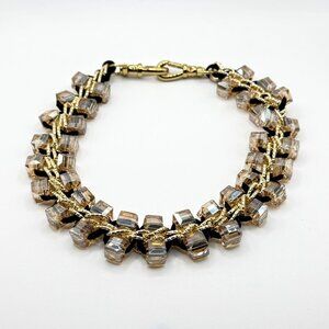 Bandolier Crystal Beaded Phone Charm in Gold and Clear